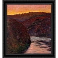 thumbnail image 1 of Valley of the Creuse, Sunset 28x30 Large Black Ornate Wood Framed Canvas Art by Claude Monet, 1 of 2