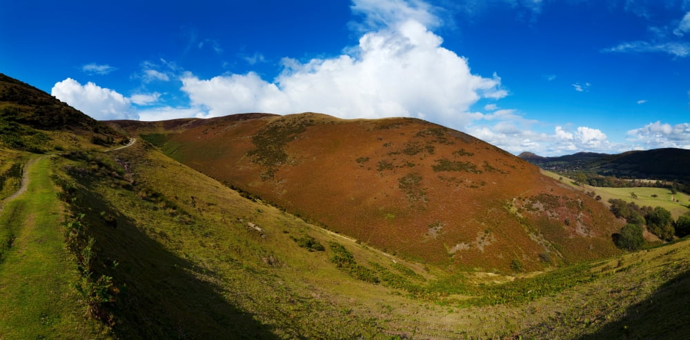 Valley to Hopes Wood Little Stretton England-Wales Border Shropshire England Canvas Art - Panoramic Images (27 x 9)