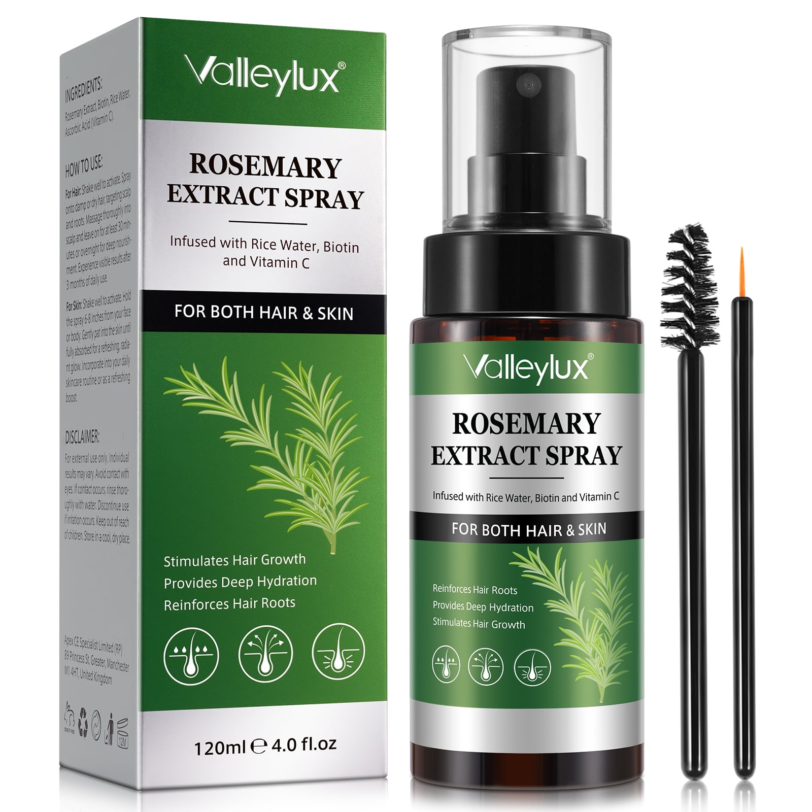 Valleylux Rosemary Extract SprayRosemary & Rice Water Spray for Hair