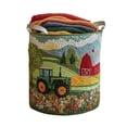 thumbnail image 1 of Vallivelle 14" × 16" Farm Tractor Laundry Basket - Small Quilted Hamper with 3D Printed Artwork & Two Handles - Storage Bin for Clothes, Toys, Bedroom, Bathroom & Nursery, 1 of 6