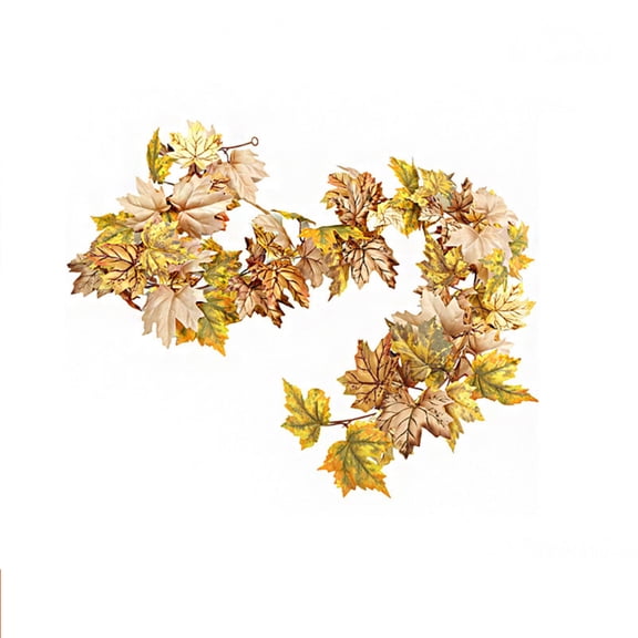 Vallivelle 5.7FT Artificial Maple Leaf Garland - 68.9" Faux Large-Leaf Autumn Vine with Large Mixed-Color Leaves and Flexible Stems - Fall Thanksgiving Decor for Autumn Mantels, Entryways