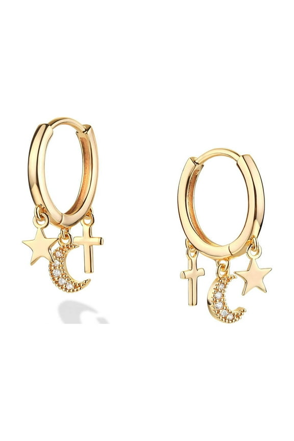 14K Gold Plated Cute Dainty Huggie Hoop Earrings for Women Jewelry Gift