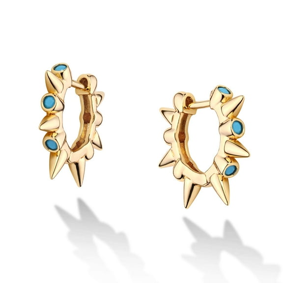 Valloey Rover 14K Gold Plated Cute Dainty Huggie Hoop Earrings for Women Jewelry Gift