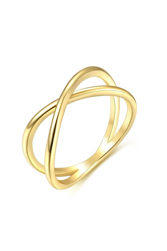 14K Gold Plated Dainty CZ Dainty Diamond Stackable Ring Eternity Bands Minimalist Jewelry Gift