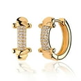 thumbnail image 1 of Valloey Rover 14K Gold Plated Dainty Cubic Zirconia Ball Circle Huggie Hoop Earrings for Women Gift, 1 of 5