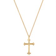 Valloey Rover 14K Gold Plated Dainty Personalized Lucky Cross Pendant Necklace for Women Men Jewelry Gifts