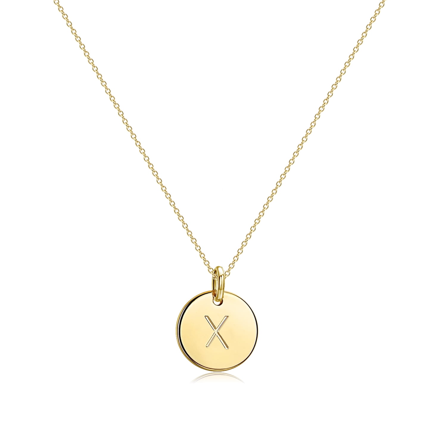Valloey Rover 14K Gold Plated Personalized Initial Disc Double