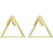 Valloey Rover 14K Gold Plated Simple Stud With Triangle Bar Earrings for Women