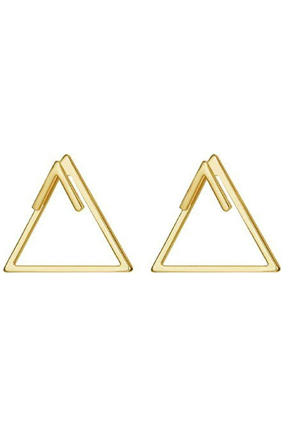 14K Gold Plated Simple Stud With Triangle Bar Earrings for Women