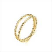 Valloey Rover 14K Gold Thin Beaded Full Bead Sterling Twisted Rope Black CZ Wedding Band Stacking Tiny Rings for Women