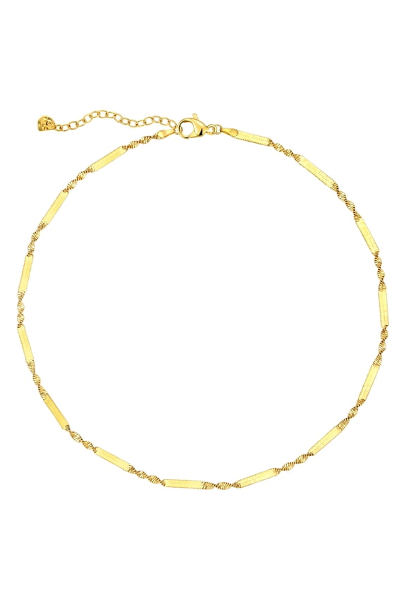 18k Gold Vacuum Plated Dainty Cut Flat Ball Chain Choker Necklace Jewelry Gift for Women