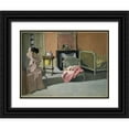 thumbnail image 1 of Vallotton, Felix 14x12 Black Ornate Wood Framed with Double Matting Museum Art Print Titled - Lady Doing Her Hair, 1 of 4