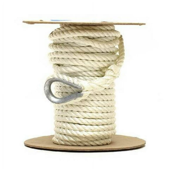 Valmar Boat Anchor Line 550-91701 | Twisted White Nylon 3/8 In x 50 Ft