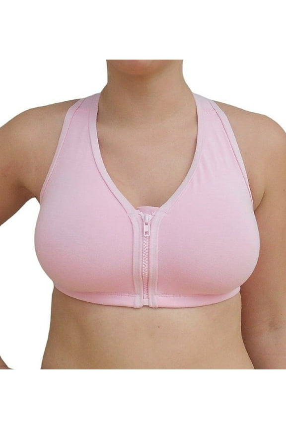 Zip-Front Sports Bra - 1611A-34B/C-Pink