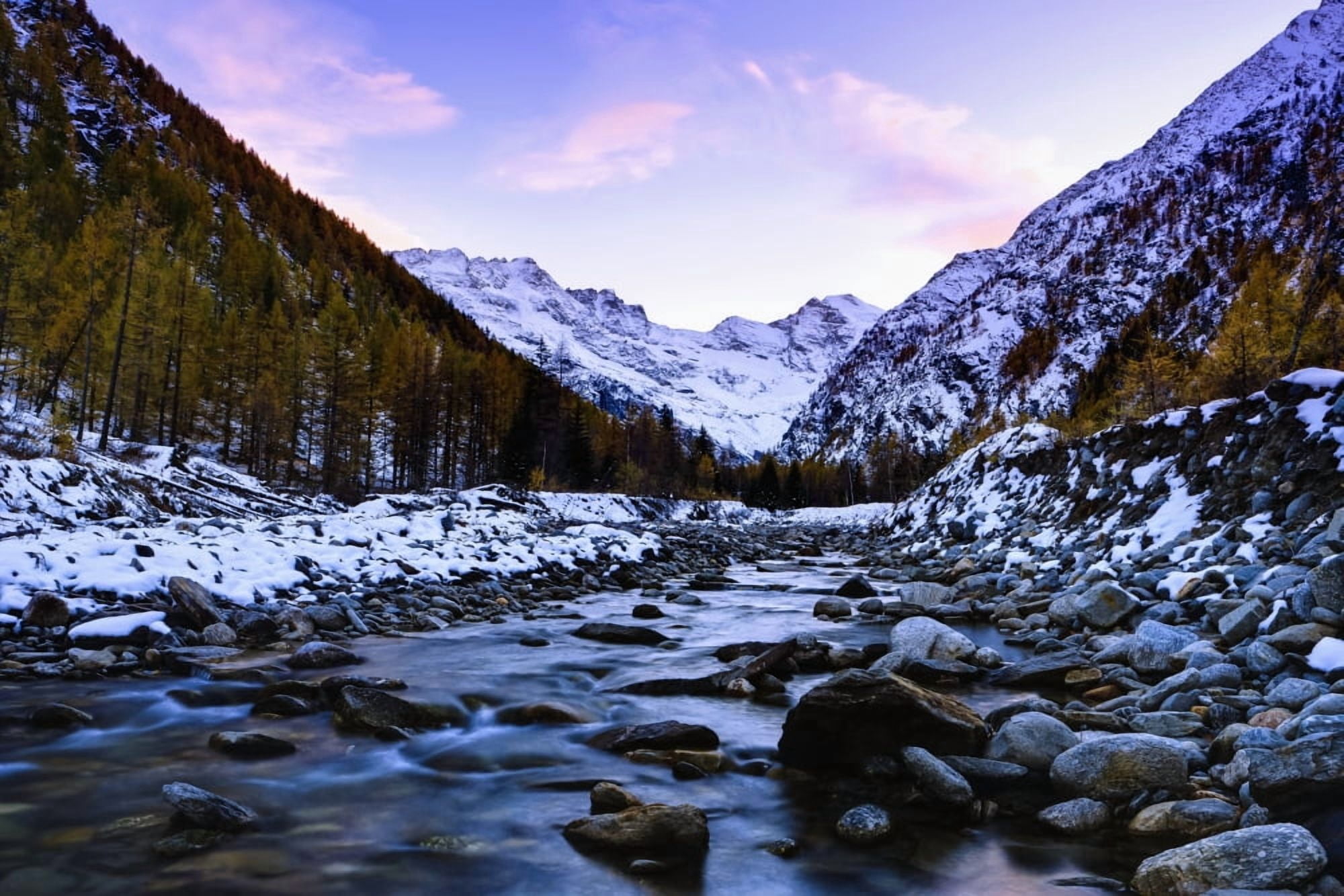 Valnontey torrent Gran Paradiso National Park Italy Canvas Art - Yves Marcoux Design Pics (19 x 12)