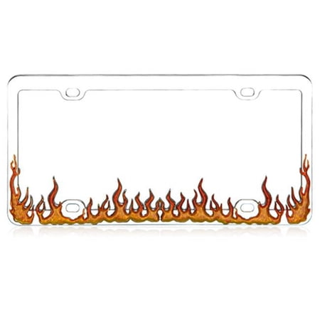 Valor Colorful Enamel Chrome Coating Flame Metal License Plate Frame
