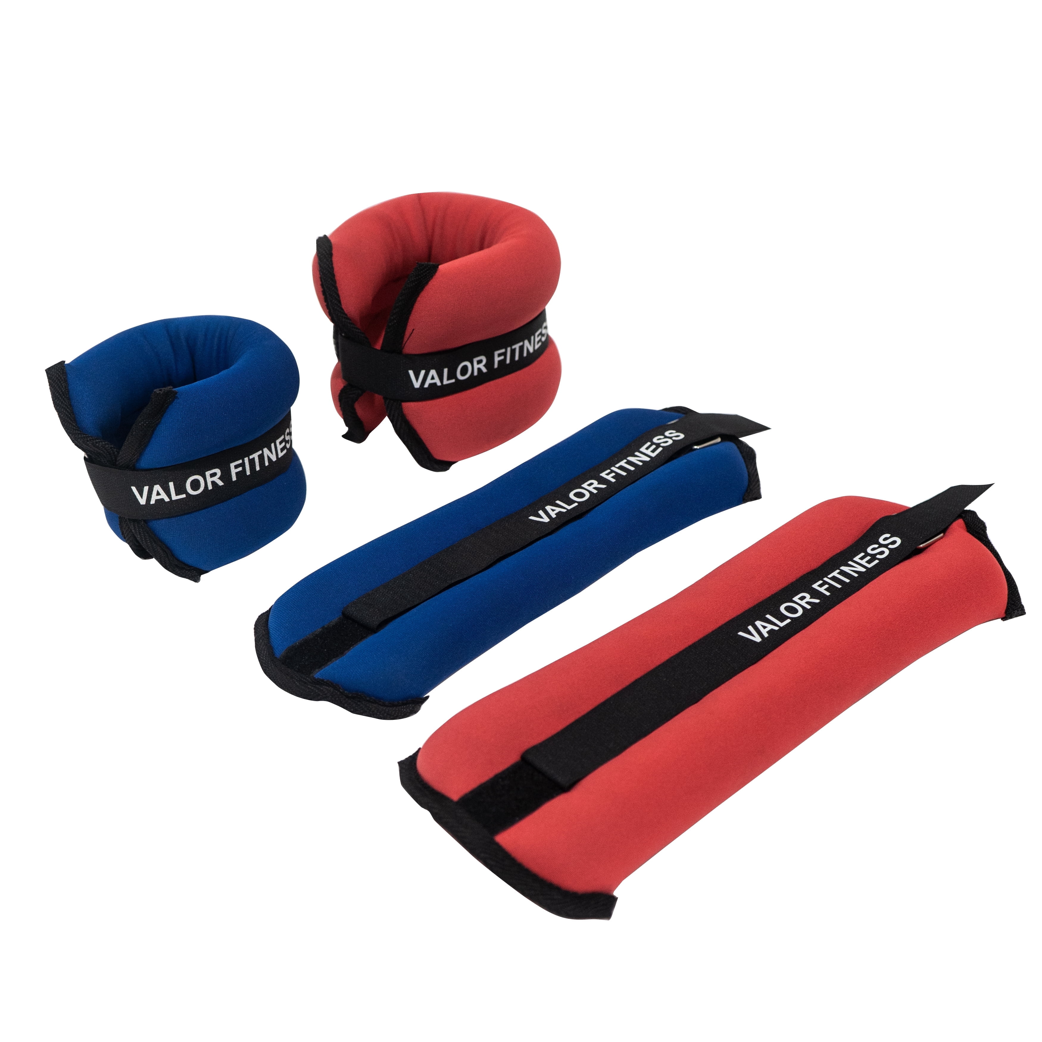 Valor Fitness Ankle Weight, Wrist Weights Combo Set = Pair of 2 lb. and 3 lb. Home Gym Workouts Running, Neoprene, Adjustable