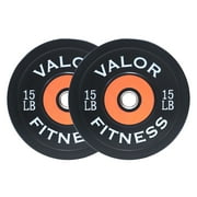 Valor Fitness BPP-15 15lb Bumper Plate Pro Pair with Color Identification