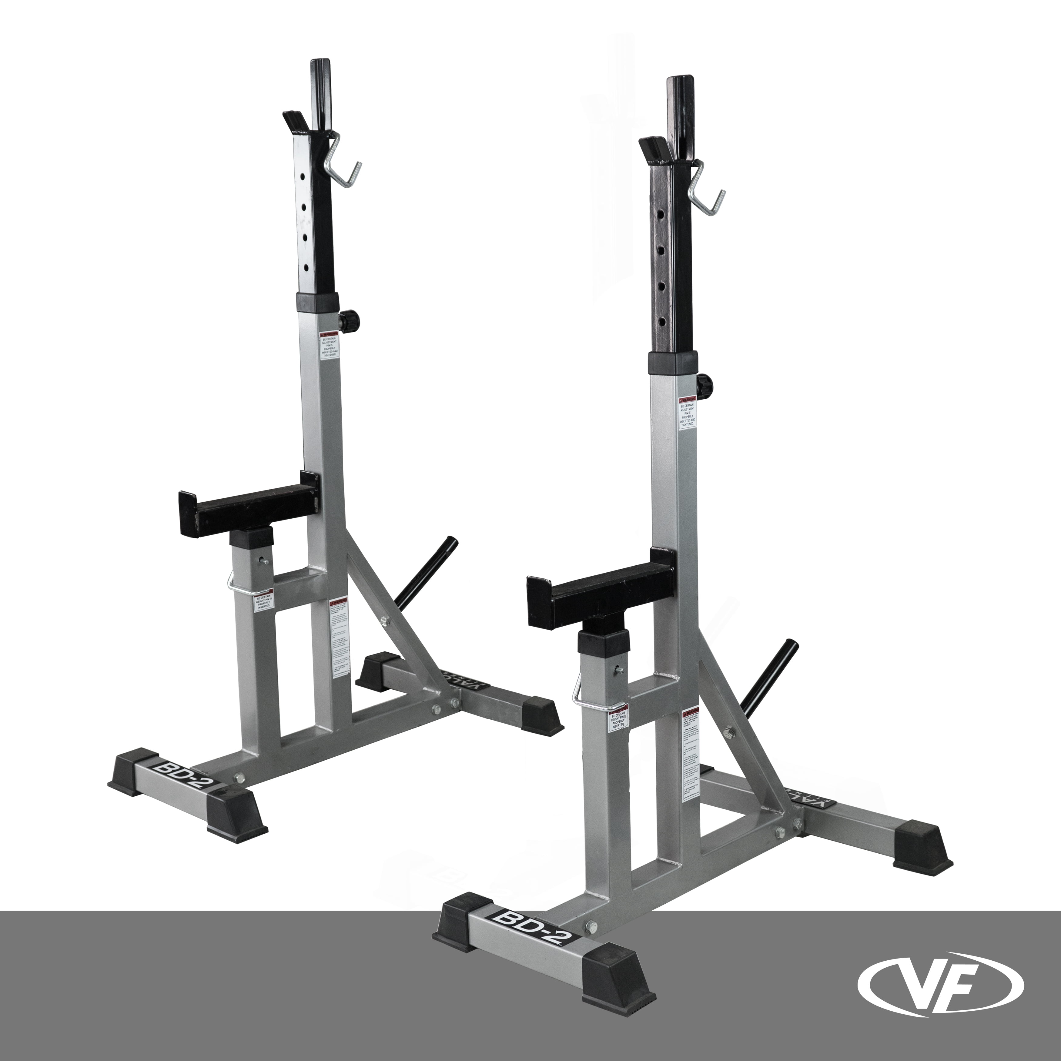 Valor Fitness Bench Press Squat Stands- 1" Plate Storage - Independent Barbell Holders- Home Gym