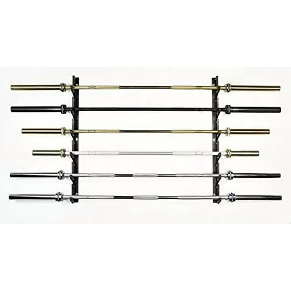 Valor Fitness Horizontal Wall Mounted Olympic Barbell Storage Racks 6 & 8 Bar Gun Rack
