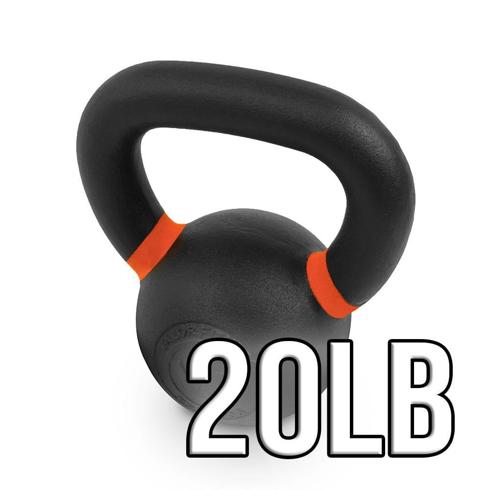 Valor Fitness PKB-20 20lb Premium Cast-Iron Kettlebell