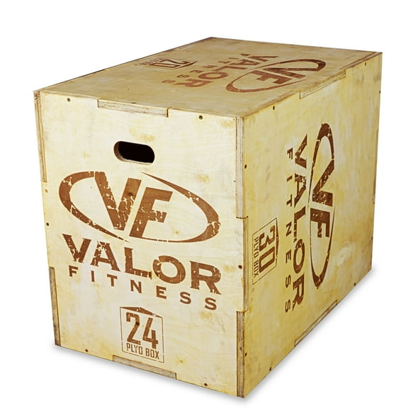 Valor Fitness Plyo Box - Wooden Plyometric Jump Box -Strength and Conditioning Training 20” x 24” x 30”