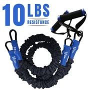 Valor Fitness Resistance Bands   10 lbs. Resistance   Carabiners Attached   2 Handles Included   Sheath Covered - Mobility Exercise Strength Training