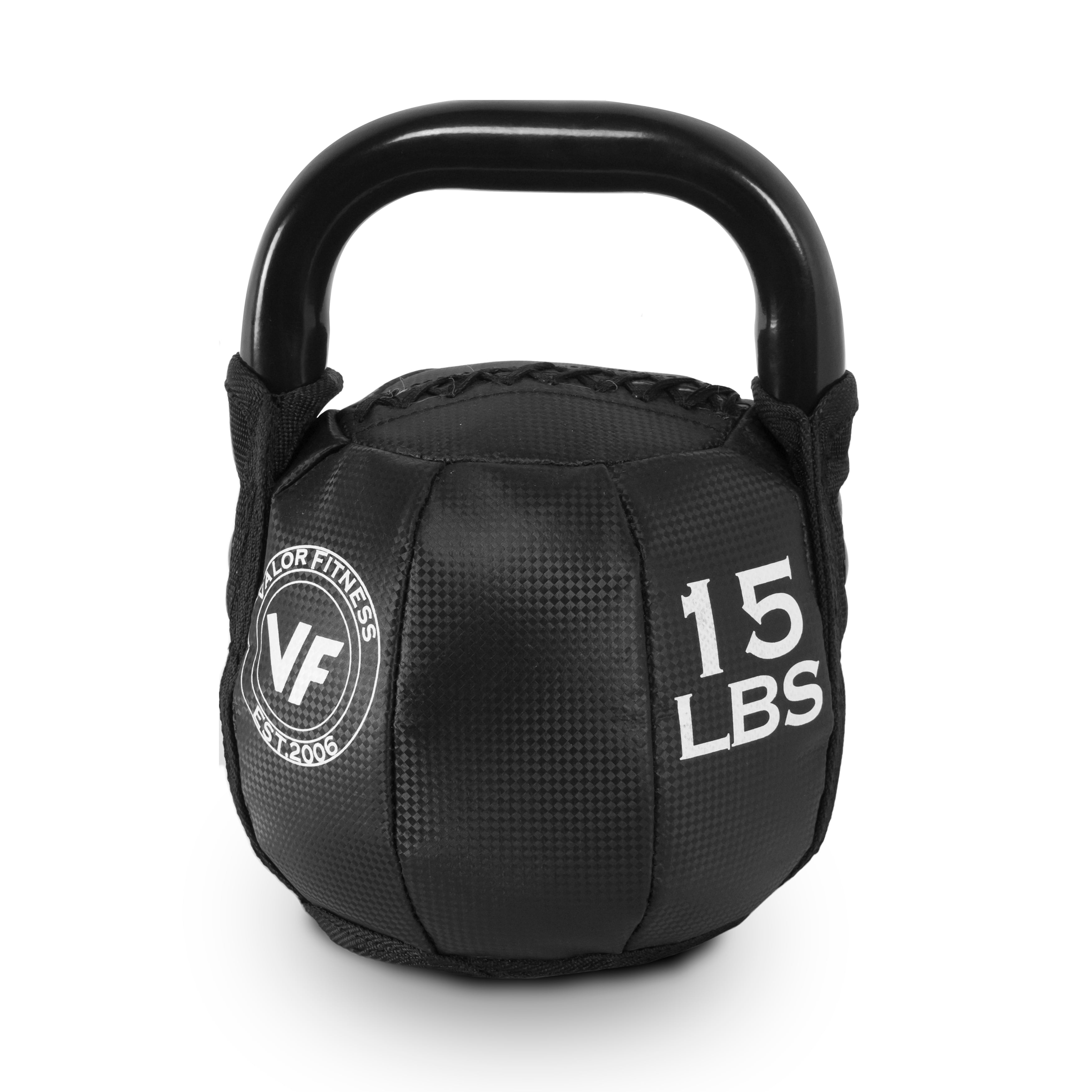 Valor Fitness SKB15 Soft Kettlebell 15 lbs Black & PVC Leather