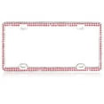 thumbnail image 1 of Valor LPF2BC002PNK Pink Crystals Chrome Coating Metal License Plate Frame with Double Row Crystals, 1 of 4