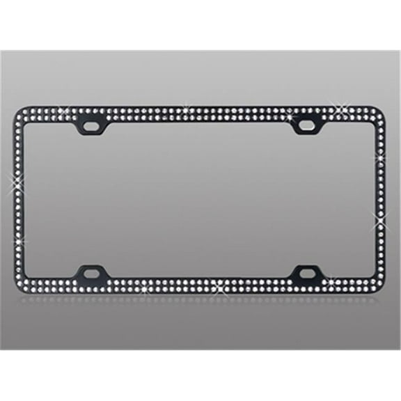 Valor LPF2BK002WIT Double Row White Crystals with Black Metal Frame