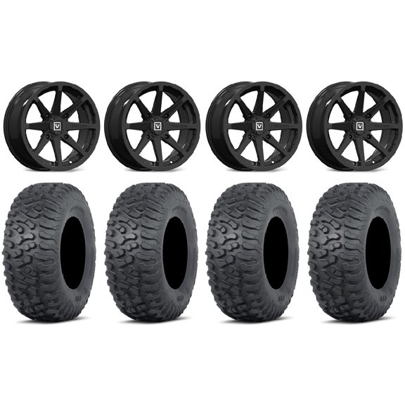 Valor V01 14" Wheels Black 27" Terra Hook Tires Can-Am Commander Maverick Renegade Outlander Defender
