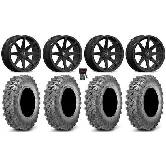 Valor V01 14" Wheels Black 28" Lynx SXS Tires Sportsman RZR Ranger