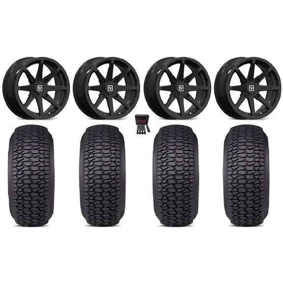 Valor V01 14" Wheels Black 28" Regulator 2 Tires Kawasaki Mule Pro FXT