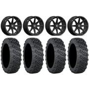 Valor V01 14" Wheels Black 28" Versa Cross V3 Tires Honda Rincon Yamaha Rhino Kawasaki Brute Force Suzuki KingQuad