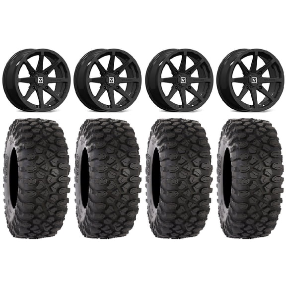 Valor V01 14" Wheels Black 28" XC450 Tires Sportsman RZR Ranger