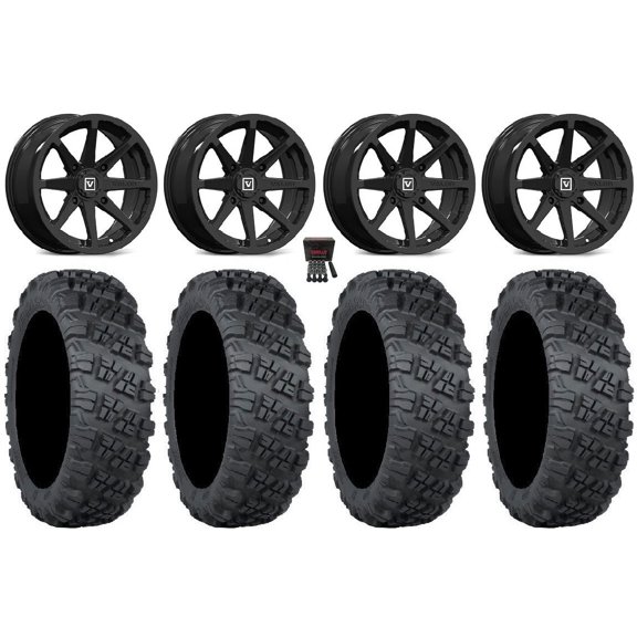 Valor V01 14" Wheels Black 30" Versa Cross V3 Tires Sportsman RZR Ranger