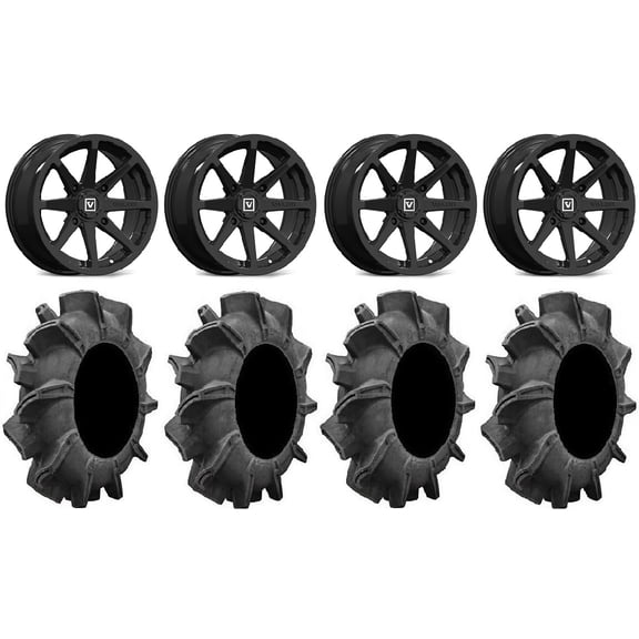 Valor V01 14" Wheels Black 32" Assassinator Tires Kawasaki Mule Pro FXT