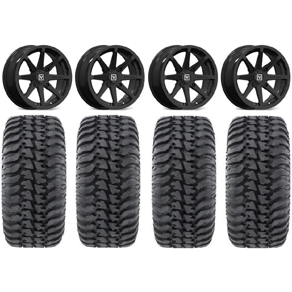 Valor V01 14" Wheels Black 32" Regulator Tires Kawasaki Mule Pro FXT