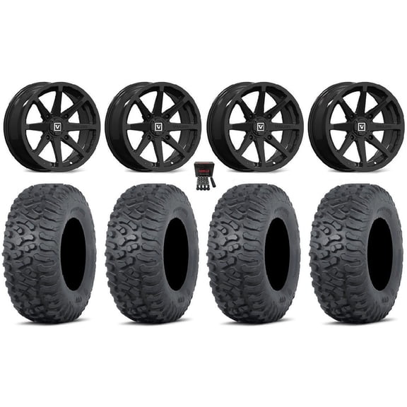 Valor V01 14" Wheels Black 32" Terra Hook Tires Can-Am Commander Maverick Renegade Outlander Defender