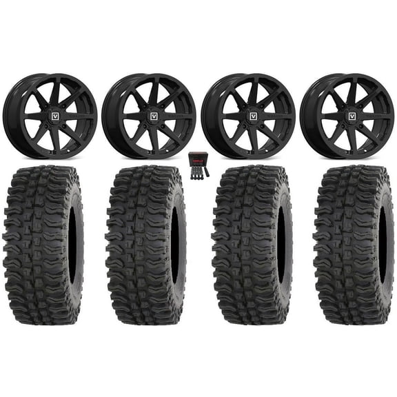Valor V01 15" Wheels Black 32" BDC Tires Kawasaki Teryx Mule