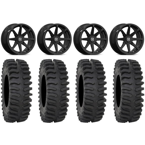 Valor V01 15" Wheels Black 32" XT400 Tires Kawasaki Teryx Mule