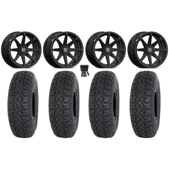 Valor V01 15" Wheels Black 33" Chicane LT Tires Sportsman RZR Ranger