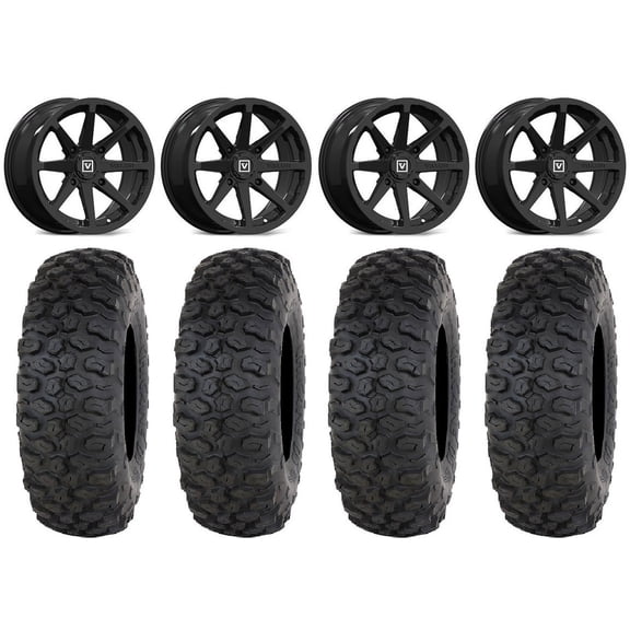 Valor V01 15" Wheels Black 35" Chicane DS Tires Sportsman RZR Ranger