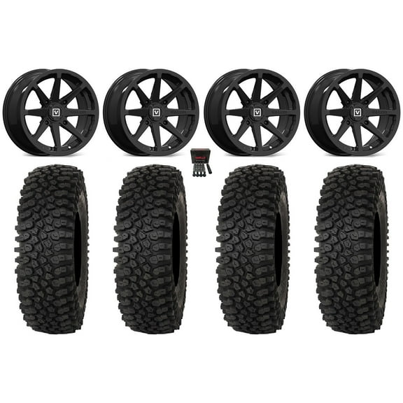Valor V01 15" Wheels Black 35" Roctane ST Tires Kawasaki Teryx Mule