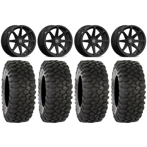 Valor V01 15" Wheels Black 35" XC450 Tires Kawasaki Teryx Mule