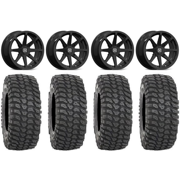 Valor V01 15" Wheels Black 35" XCR350 Tires Kawasaki Teryx Mule
