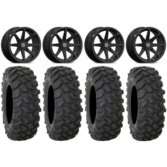 Valor V01 15" Wheels Black 35" XTR370 Tires Sportsman RZR Ranger