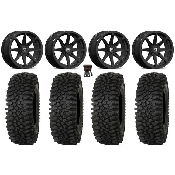 Valor V01 15" Wheels Black 37" Roctane STX Tires Kawasaki Mule Pro FXT
