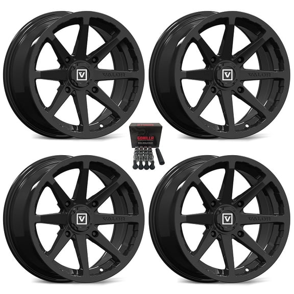Valor V01 15" Wheels Black Kawasaki Mule Pro FXT