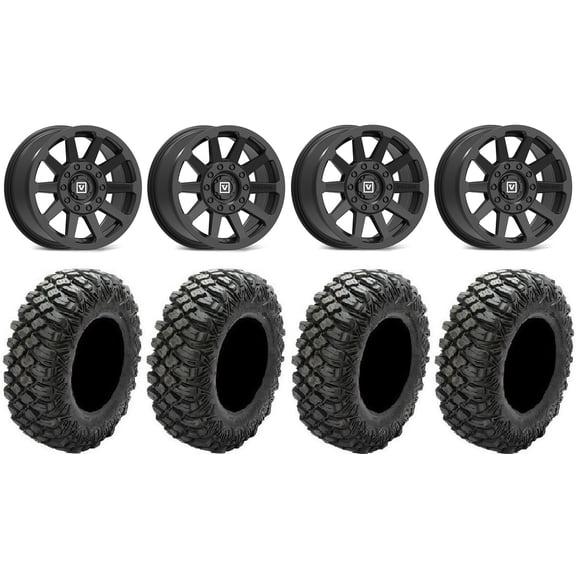 Valor V02 14" Wheels Black 28" Crawler XR Tires Polaris RZR XP 1000 / PRO XP / Ranger XP 900/1000